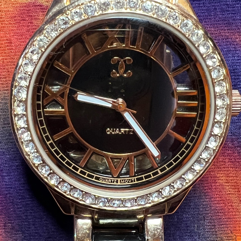 Charming Charlie Quartz Watch with Crystal Bezel